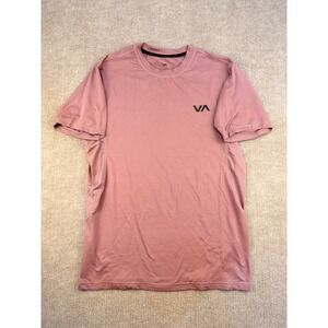 RVCA VA Sport Mens Small Training T-Shirt Mauve Pink Mesh Side Panels Athletic